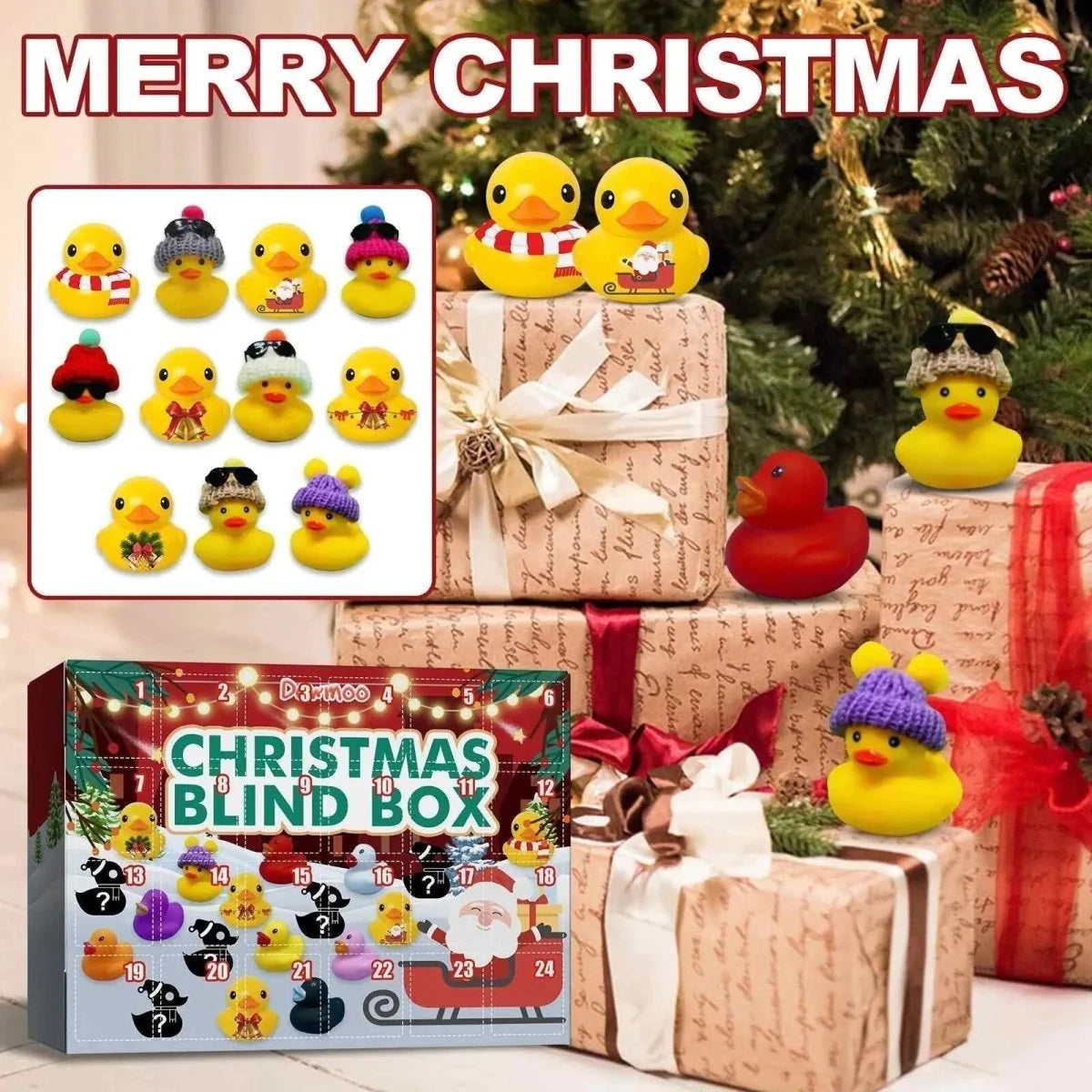 Rubber Duck Advent Calendar Set of 24 Christmas Designs