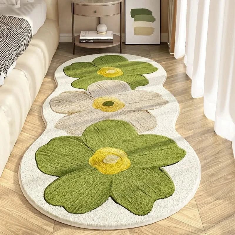 Rug Cashmere-Like Floral Non-Slip Backing