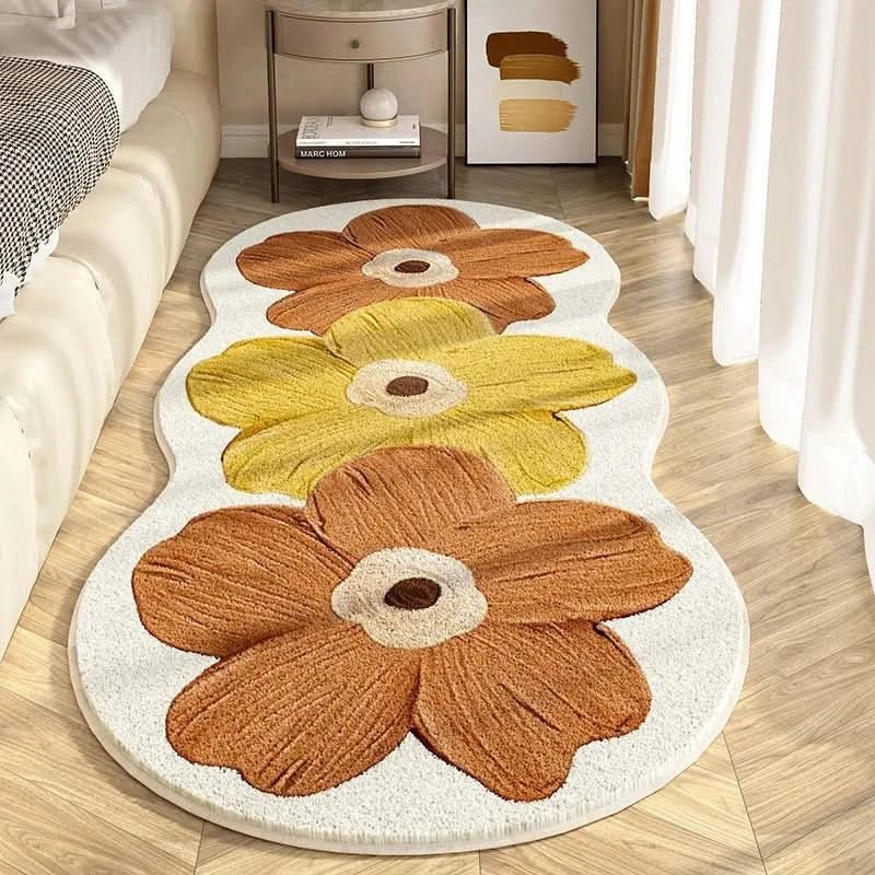 Rug Cashmere-Like Floral Non-Slip Backing