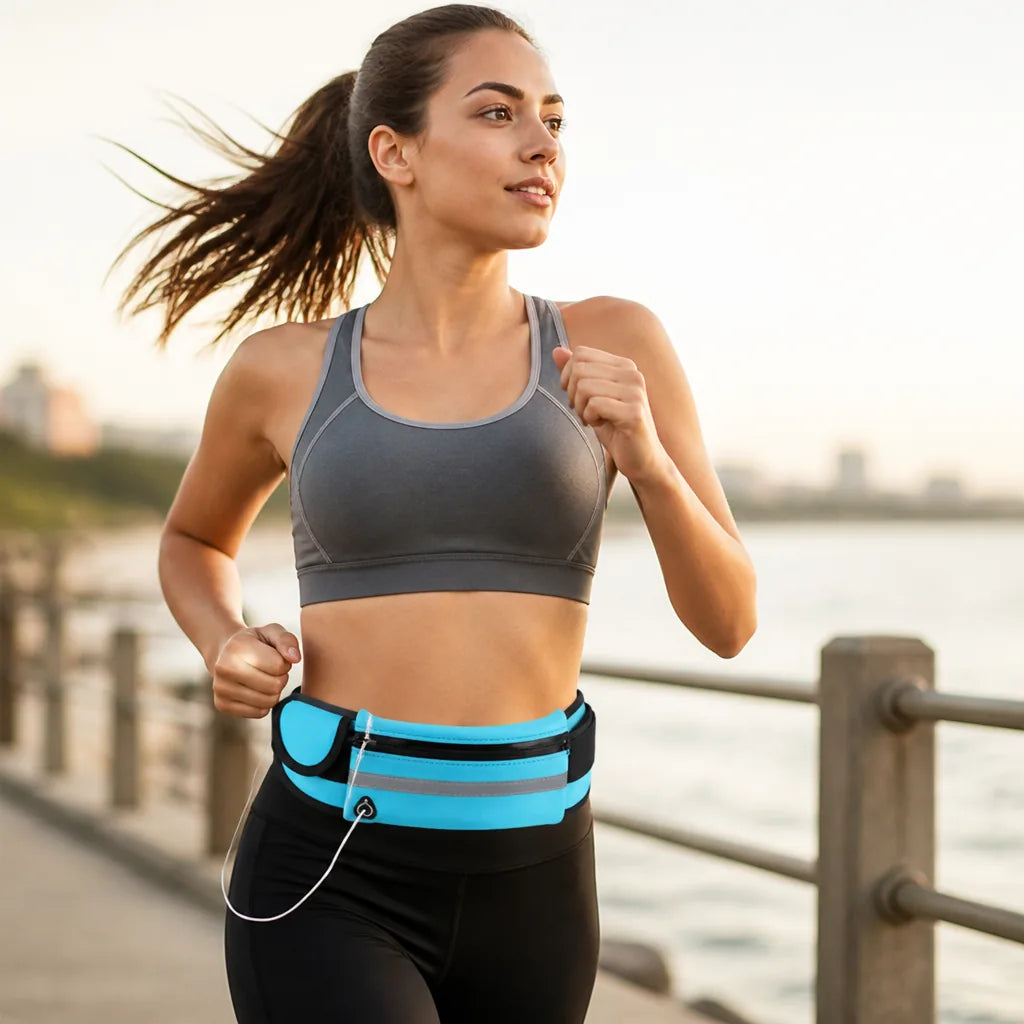 Running Belt Ultralight Lycra Water-Resistant Secure Zipper