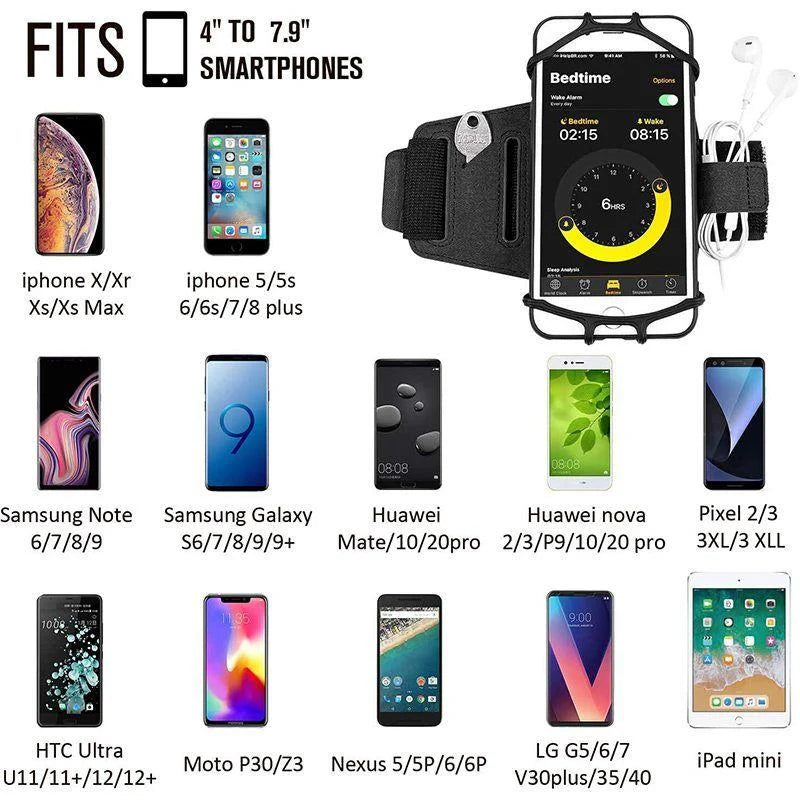 Running Phone Armband 180° Rotating Touchscreen Non-Slip Fit