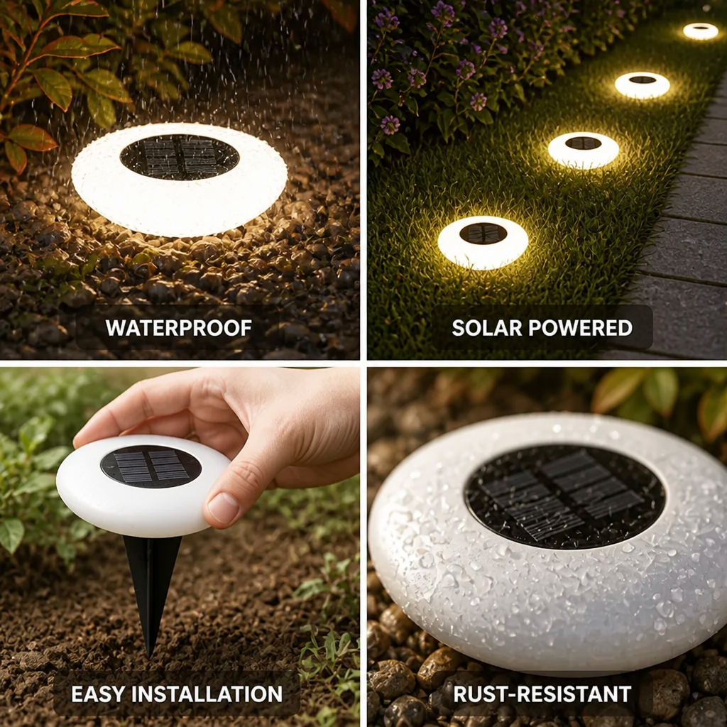 Rust-Resistant & Weatherproof Solar Garden Light (4-Pack)