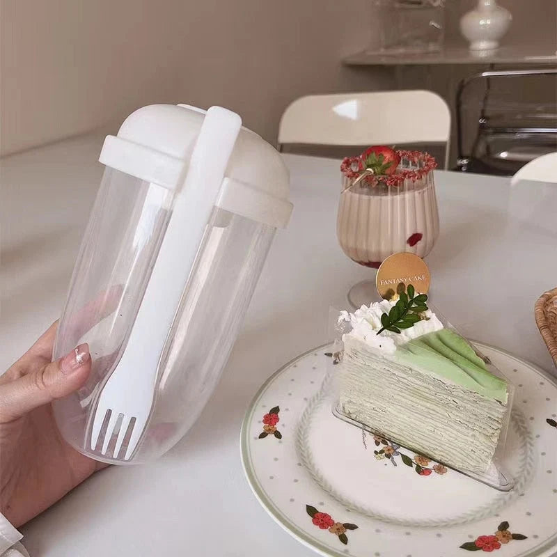 Salad Cup BPA-Free Built-In Fork & Dressing Holder