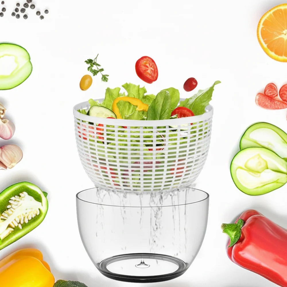 Salad Spinner Manual Pump Removable Colander & Serving Bowl