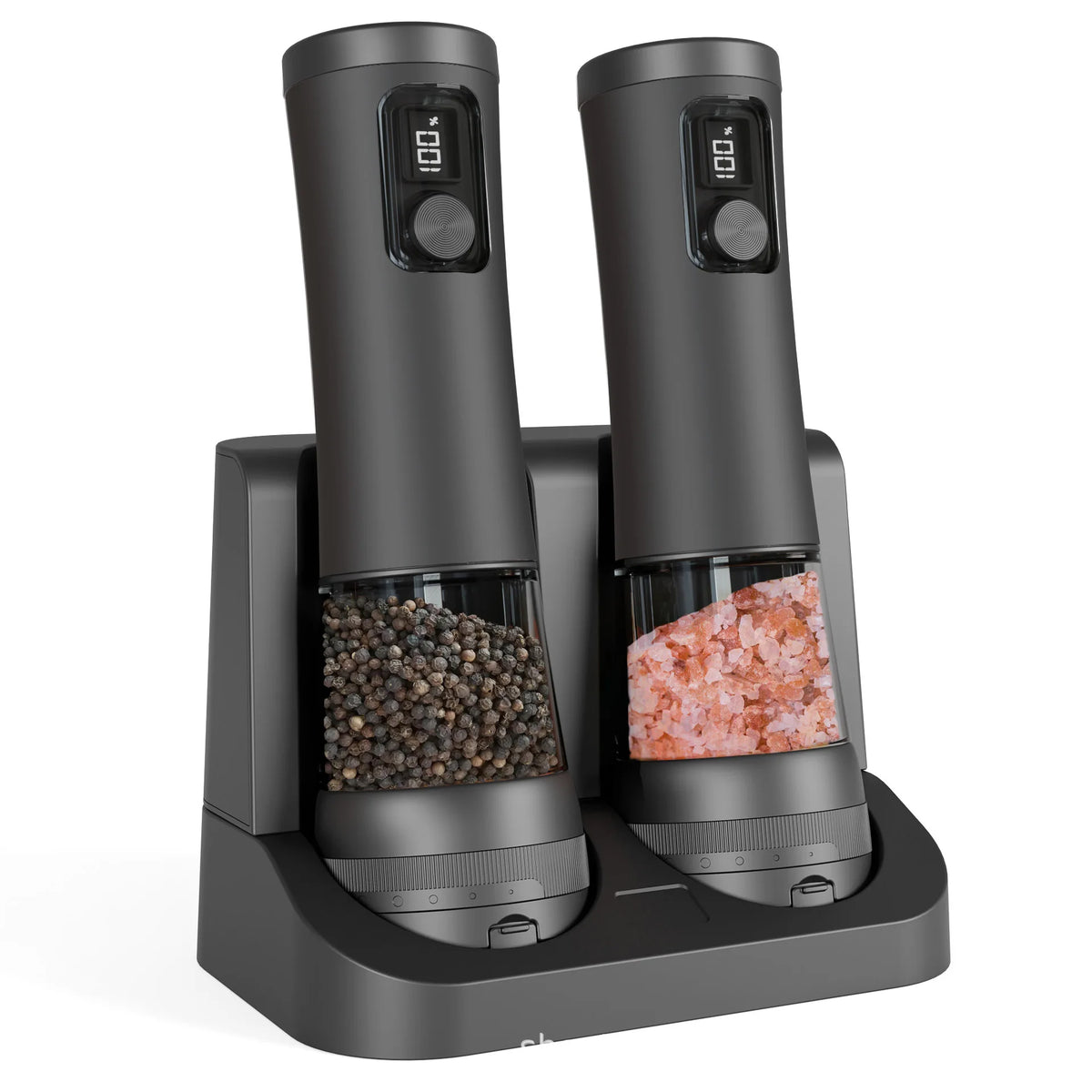 Salt & Pepper Mill Set Electric Rechargeable Fine-To-Coarse Grind