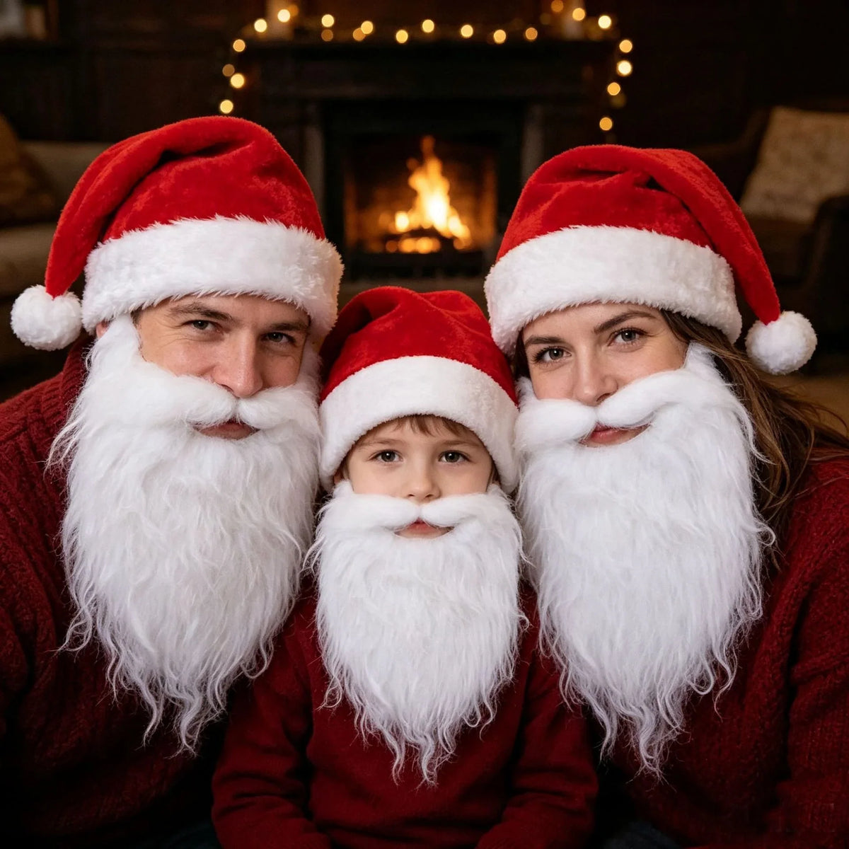 Santa Beard Long Curly Soft Synthetic Adjustable Elastic Band