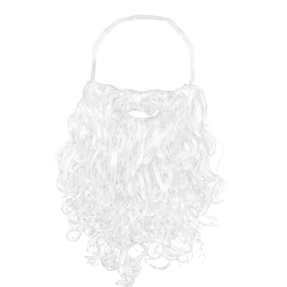Santa Beard Long Curly Soft Synthetic Adjustable Elastic Band