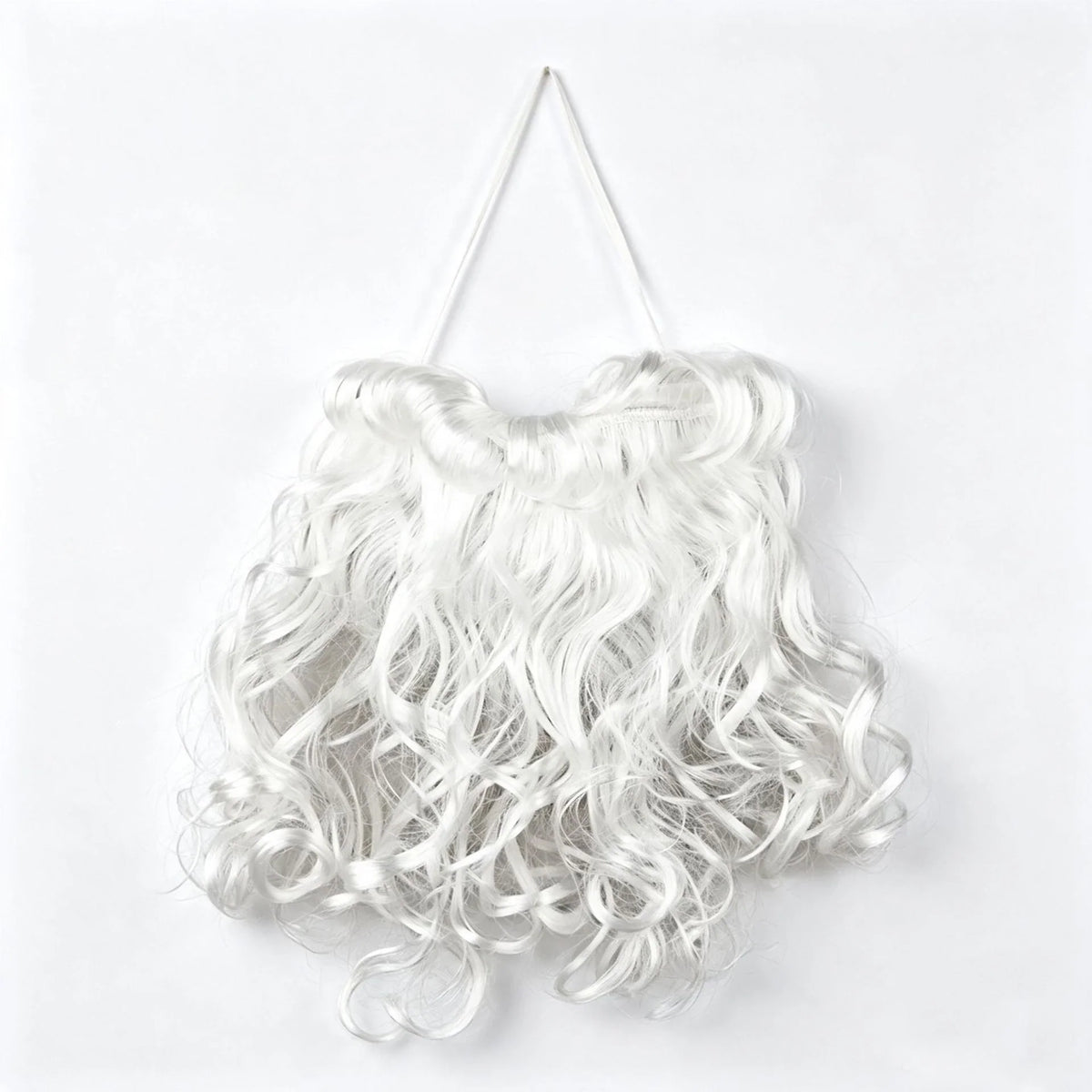 Santa Beard Long Curly Synthetic Fiber Adjustable Band