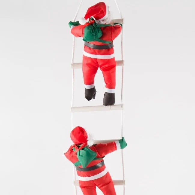 Santa Claus Figure Ladder Attached Realistic Indoor & Outdoor