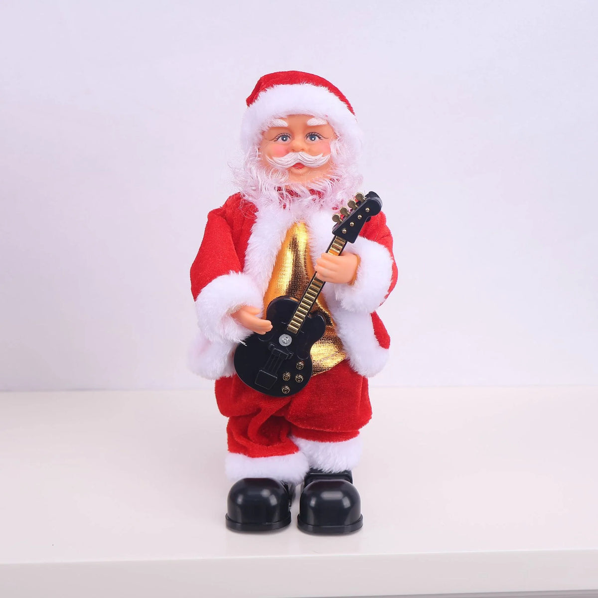 Santa Claus Figurine Hand-Painted Playing Saxophone