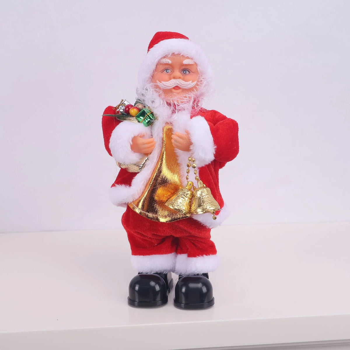 Santa Claus Figurine Hand-Painted Saxophone-Playing