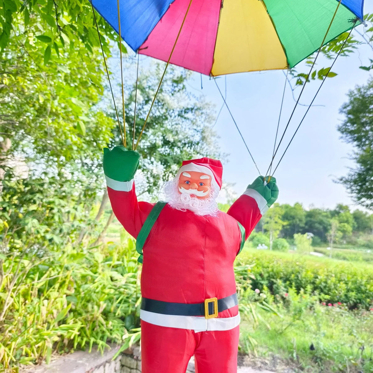 Santa Figure Colorful Parachute & Weather-Resistant Fabric