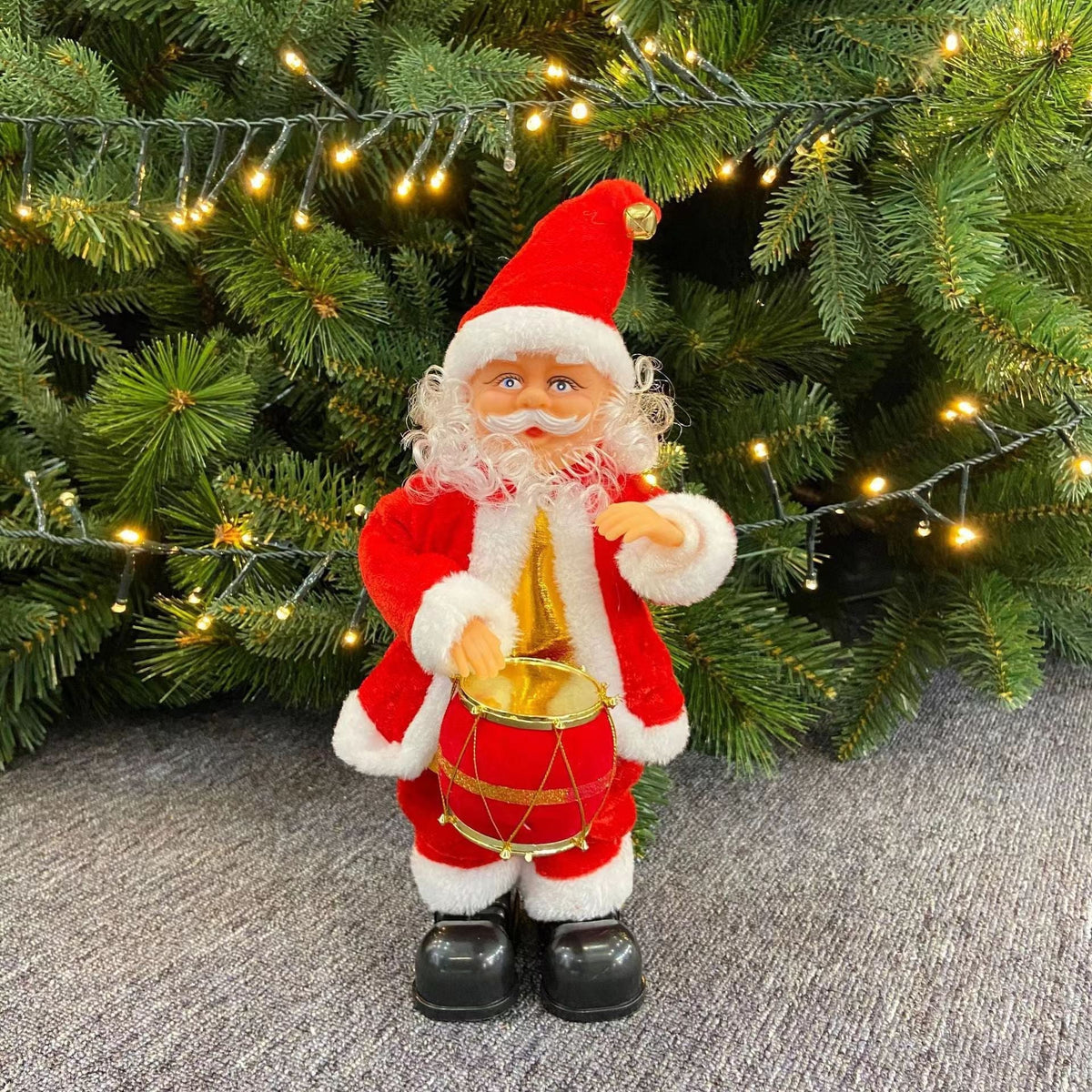 Santa Figure Plush Fabric & Jingle Bells