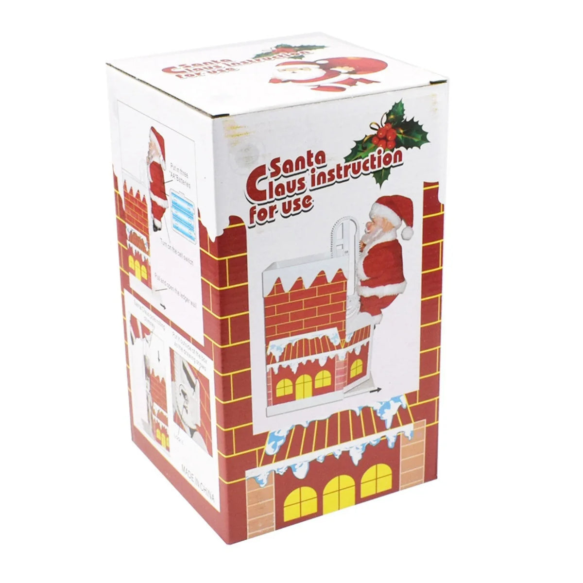 Santa Figurine Climbing Design Sturdy Plastic & Vibrant Detail