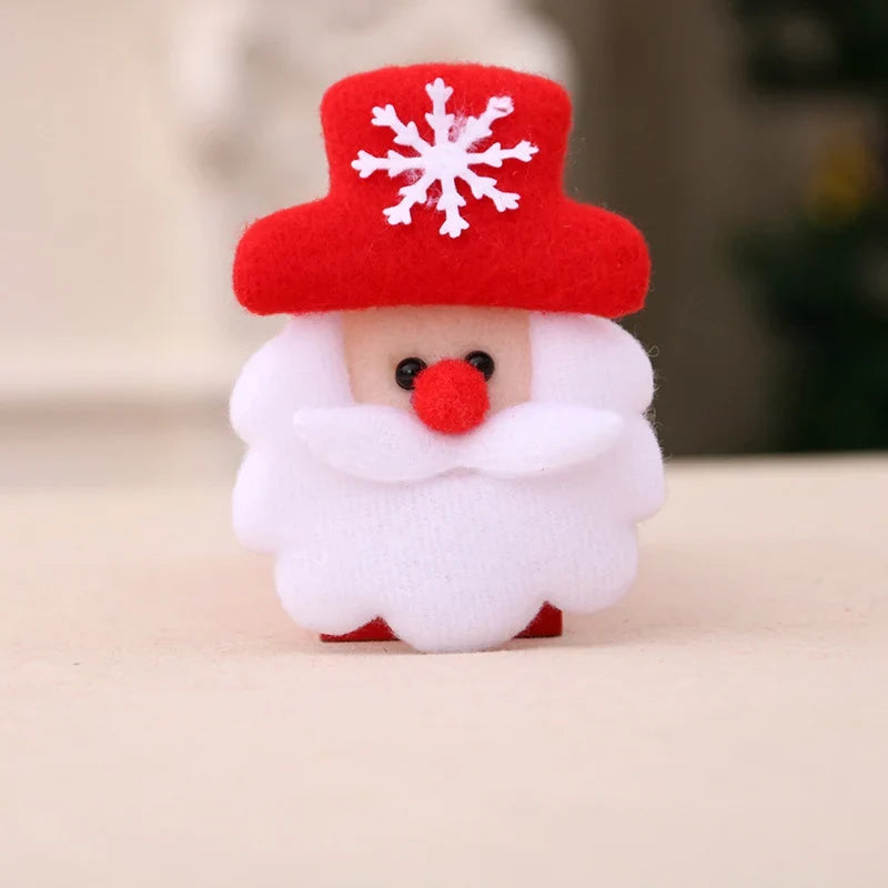 Santa Figurine Felt & Fabric Fluffy Beard