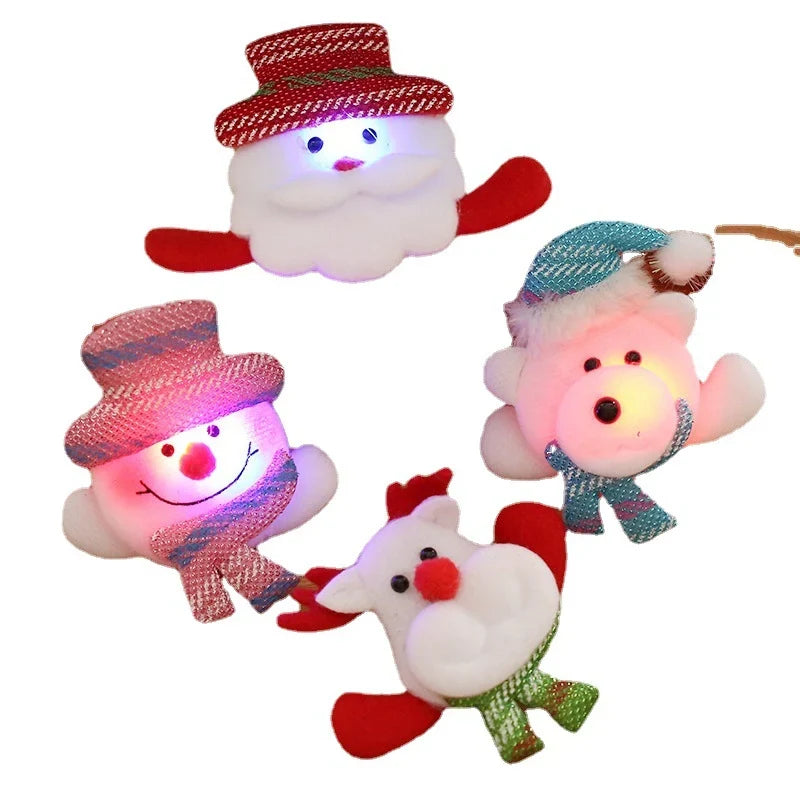 Santa Figurine Felt & Fabric Fluffy Beard