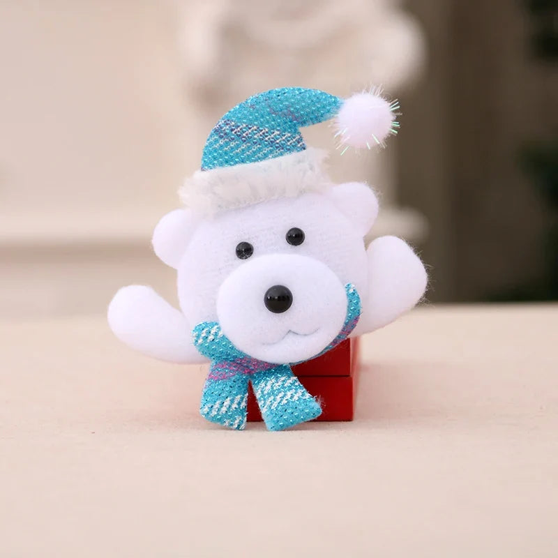Santa Figurine Felt & Fabric Fluffy Beard