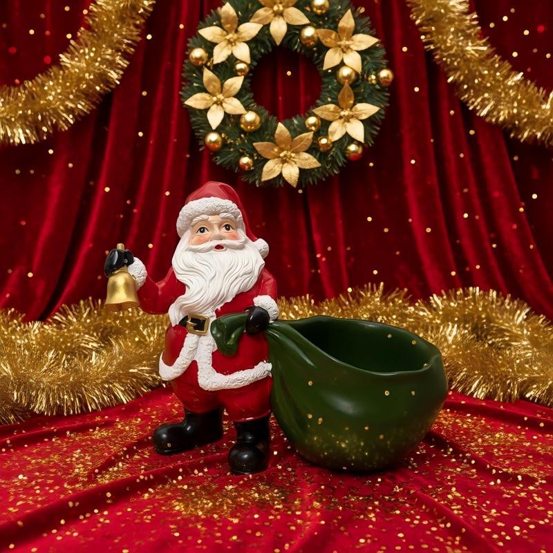 Santa Figurine Hand-Painted Intricate Mantel & Tabletop