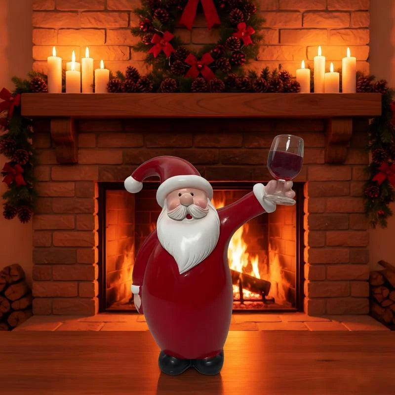 Santa Figurine Hand-Painted Intricate Mantel & Tabletop