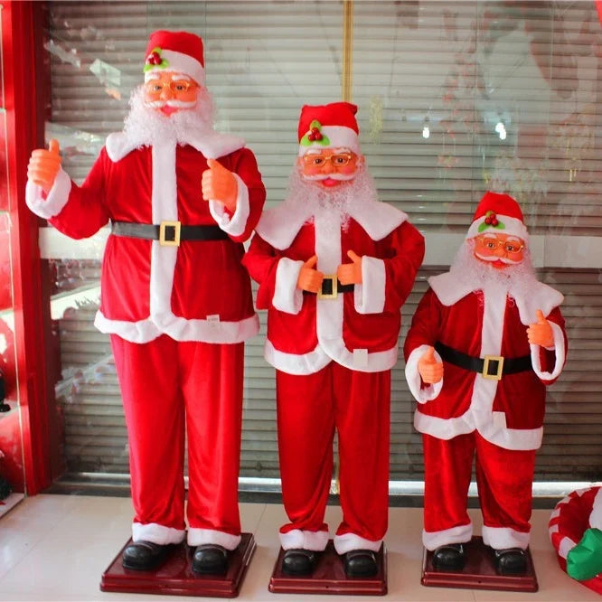 Santa Figurine Plush Red Suit Durable Lightweight Multiple Sizes