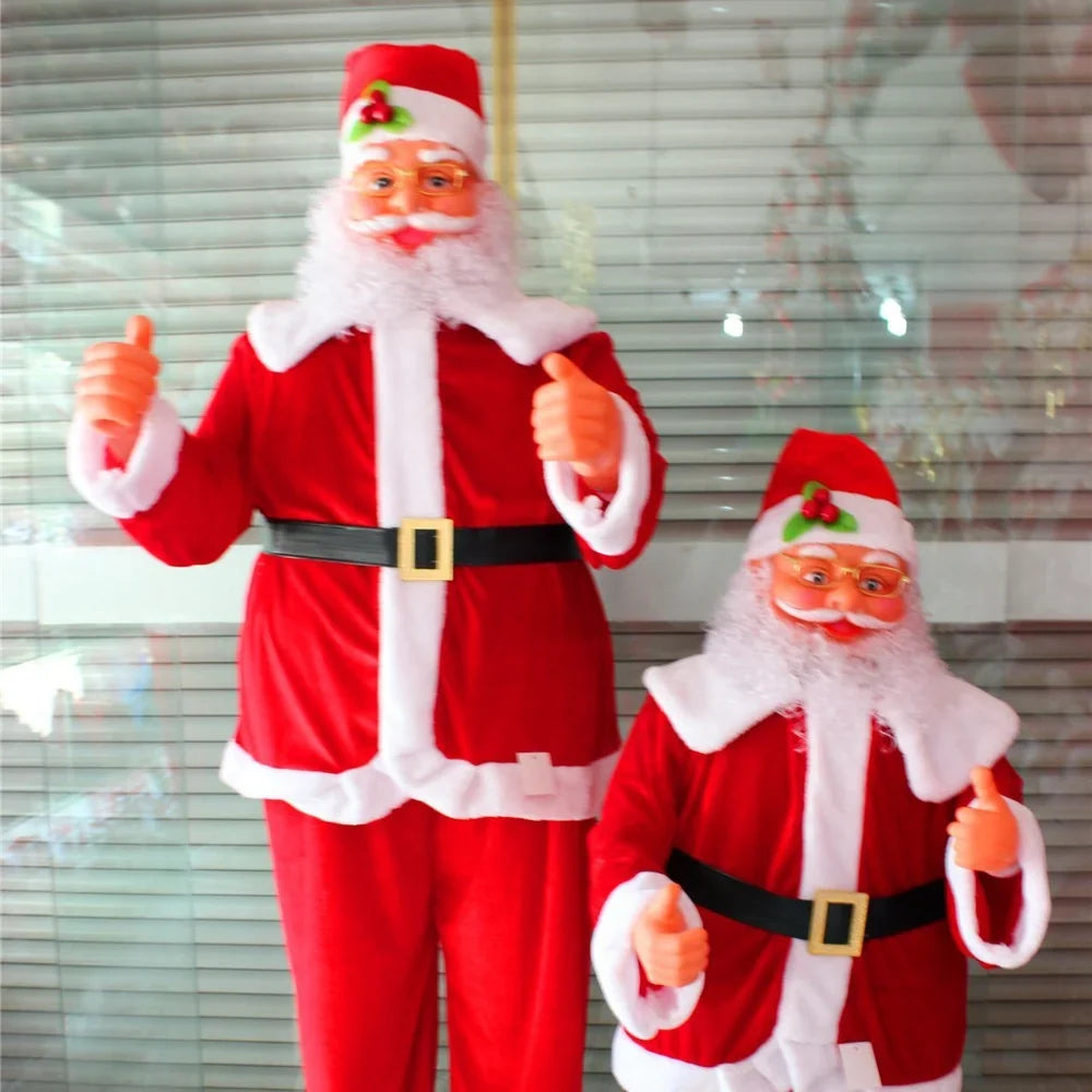Santa Figurine Plush Red Suit Durable Lightweight Multiple Sizes