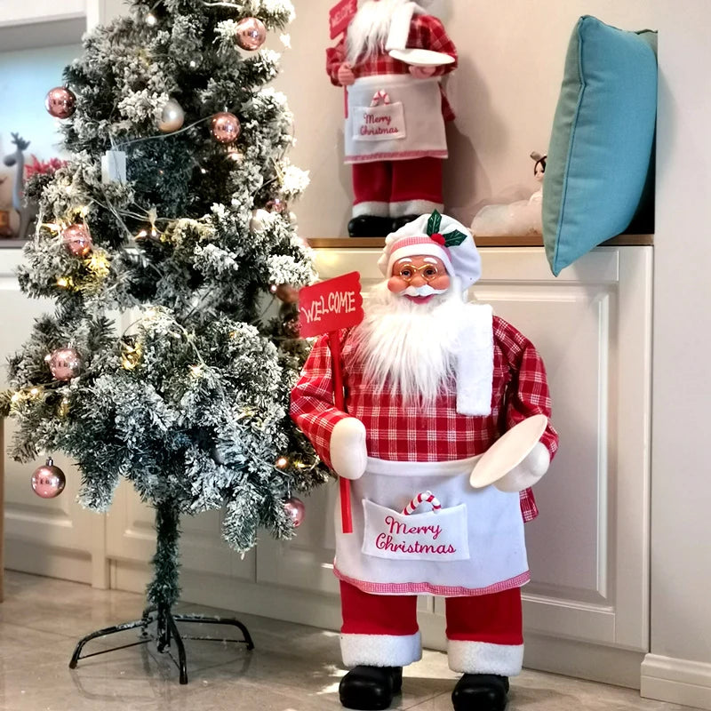 Santa Figurine Set Detailed Craftsmanship Durable Mantel & Table