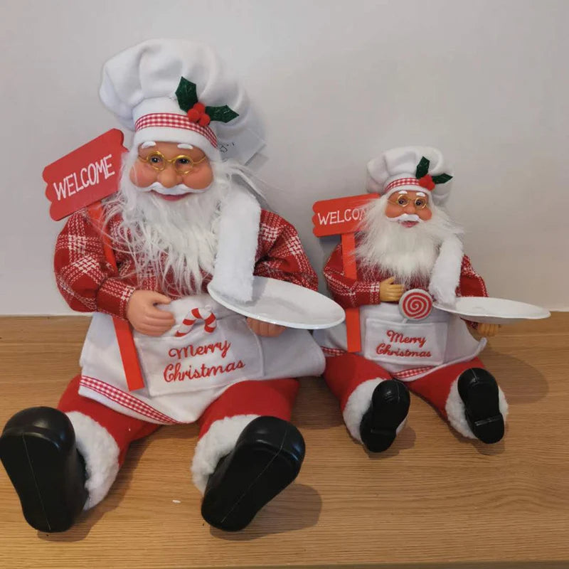 Santa Figurine Set Detailed Craftsmanship Durable Mantel & Table