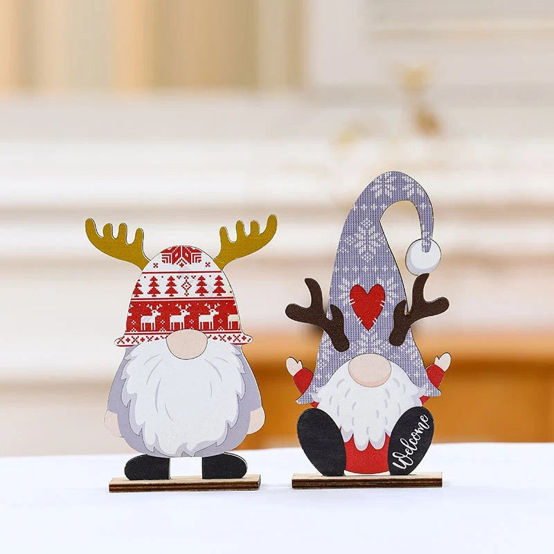 Santa Figurine Wooden Intricate Detailing Indoor Outdoor