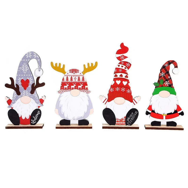 Santa Figurine Wooden Intricate Detailing Indoor Outdoor