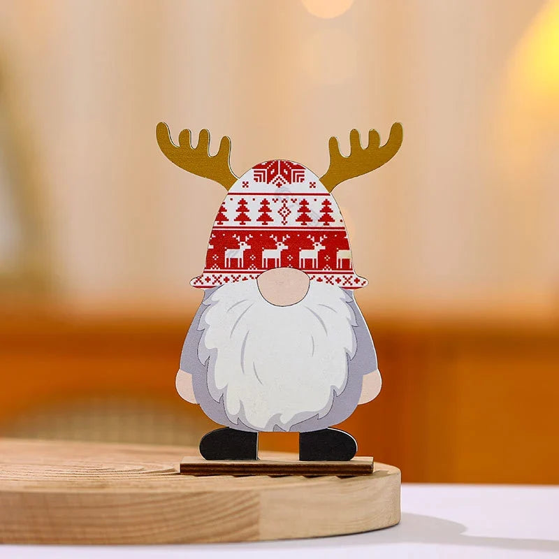 Santa Figurine Wooden Intricate Detailing Indoor Outdoor