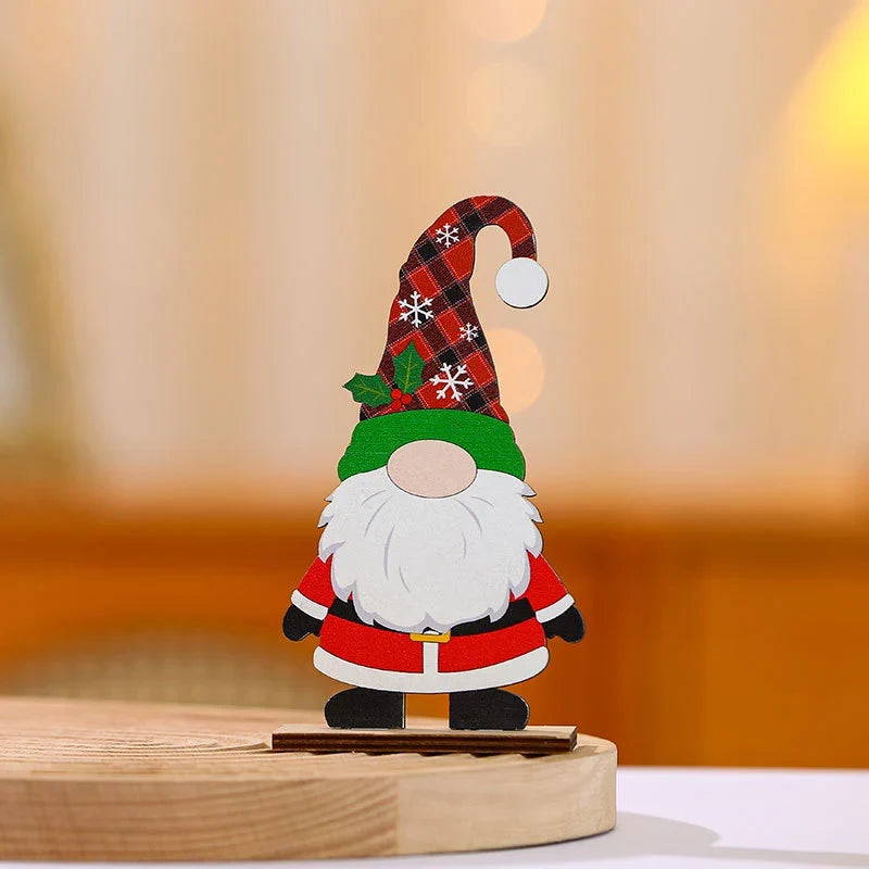 Santa Figurine Wooden Intricate Detailing Indoor Outdoor