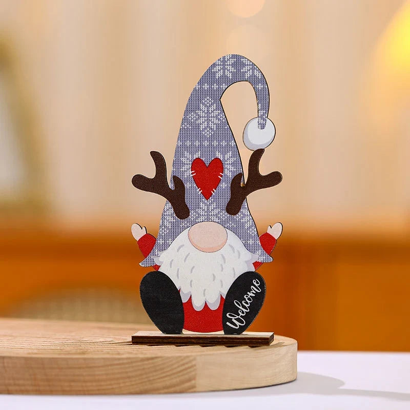 Santa Figurine Wooden Intricate Detailing Indoor Outdoor