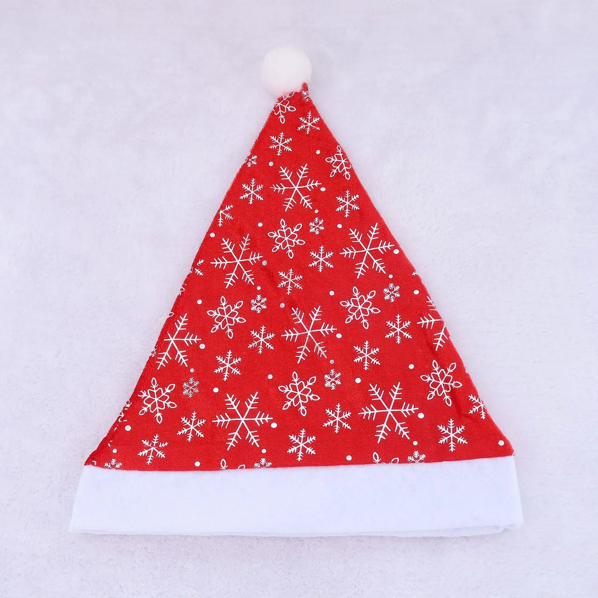 Santa Hat Fleece & Faux Fur Trim Pom-Pom