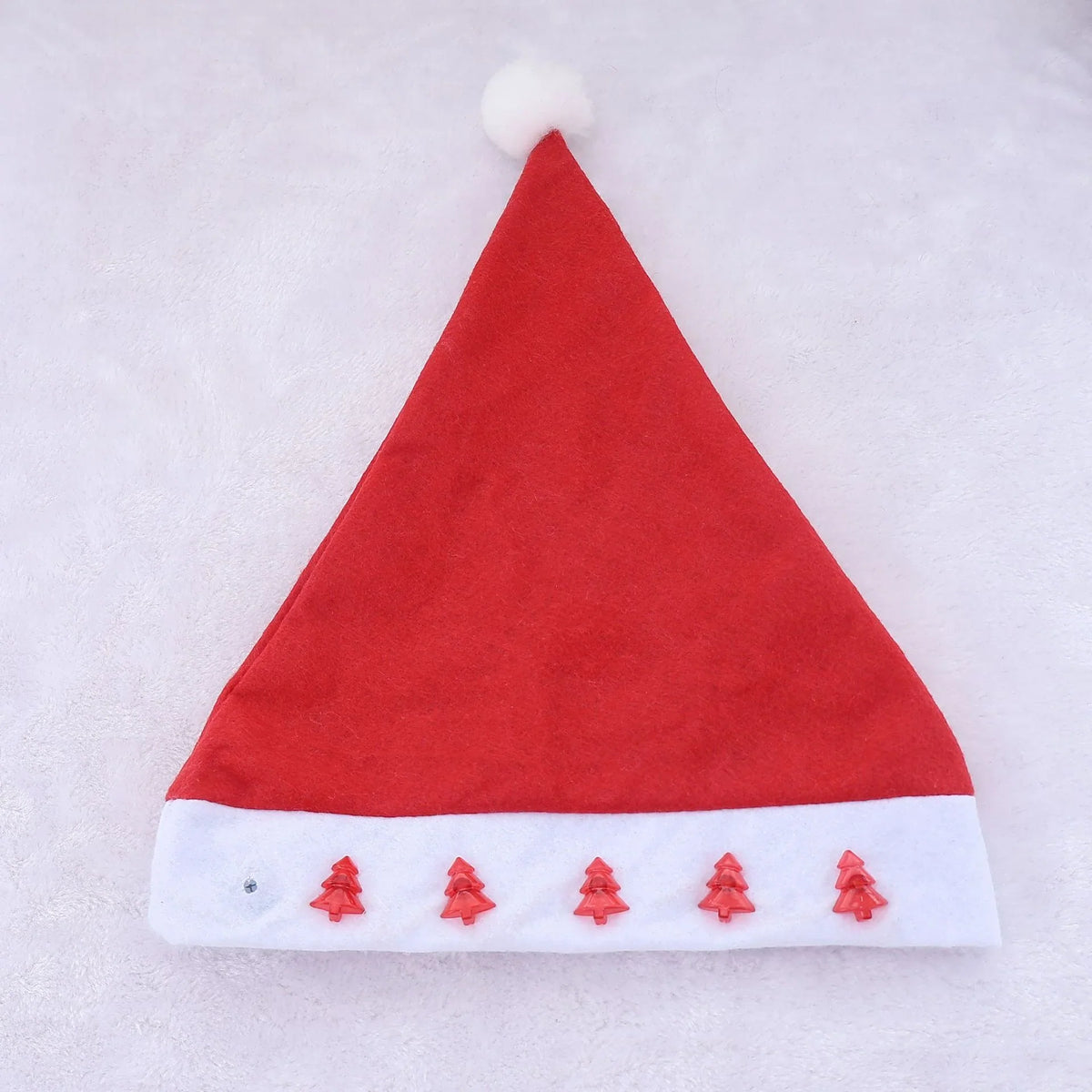 Santa Hat Fleece & Faux Fur Trim Pom-Pom