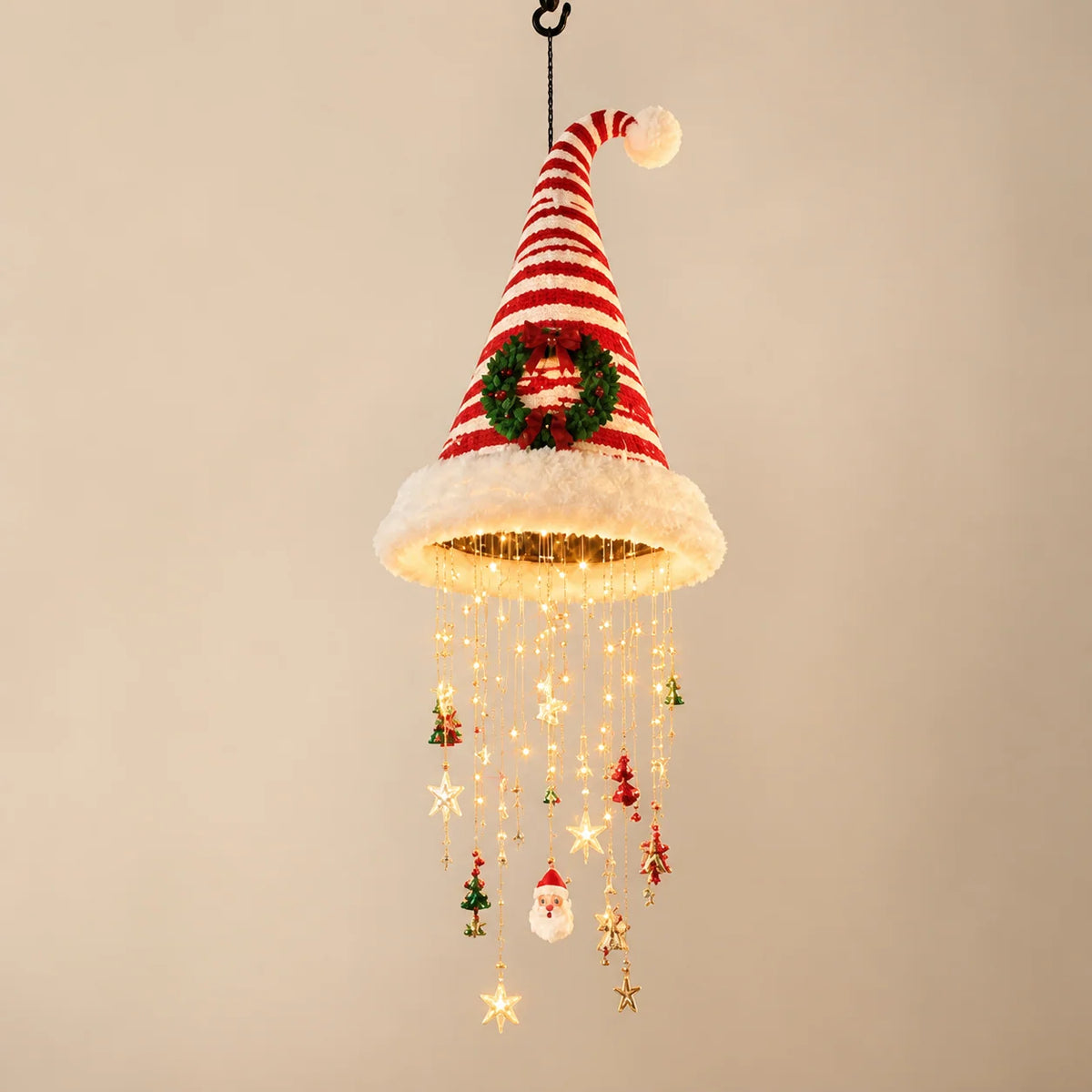 Santa Hat LED String Lights Festive Accessory