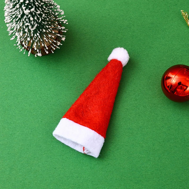 Santa Hat Soft Felt Red & White Fits Most