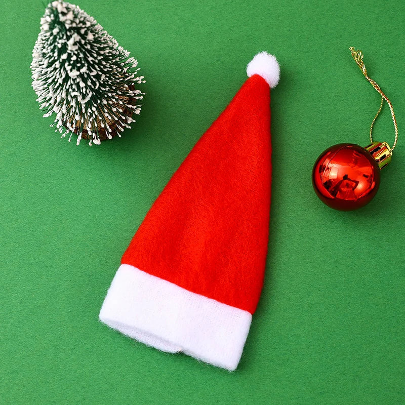 Santa Hat Soft Felt Red & White Fits Most