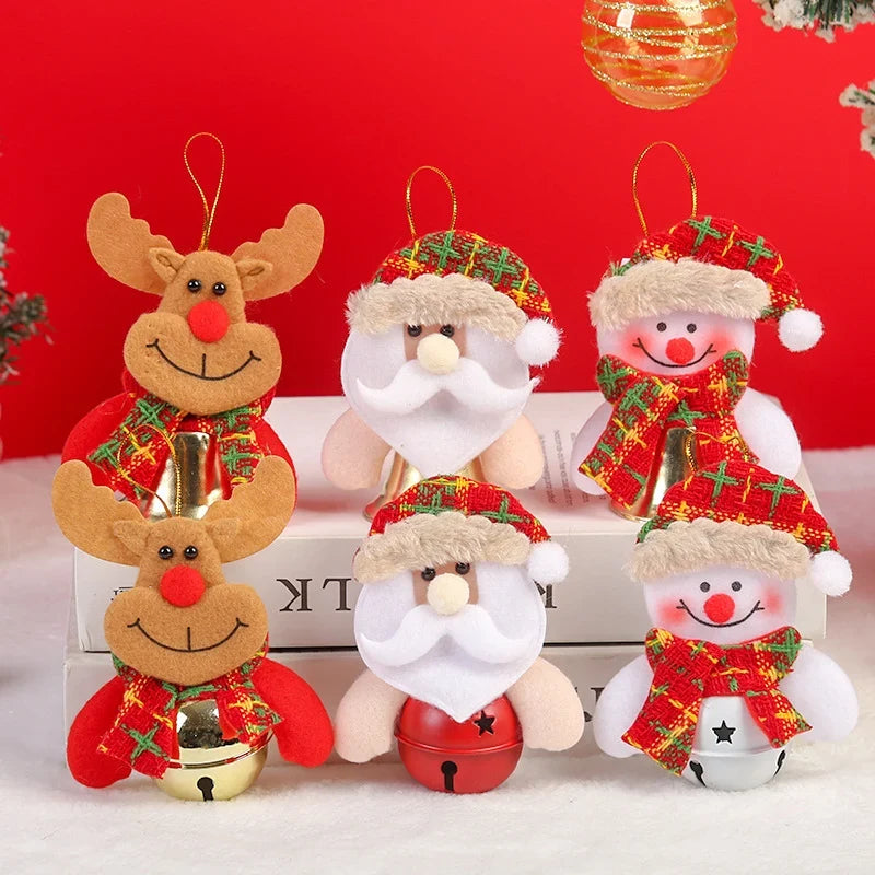 Santa Ornament Felt & Metal Bells