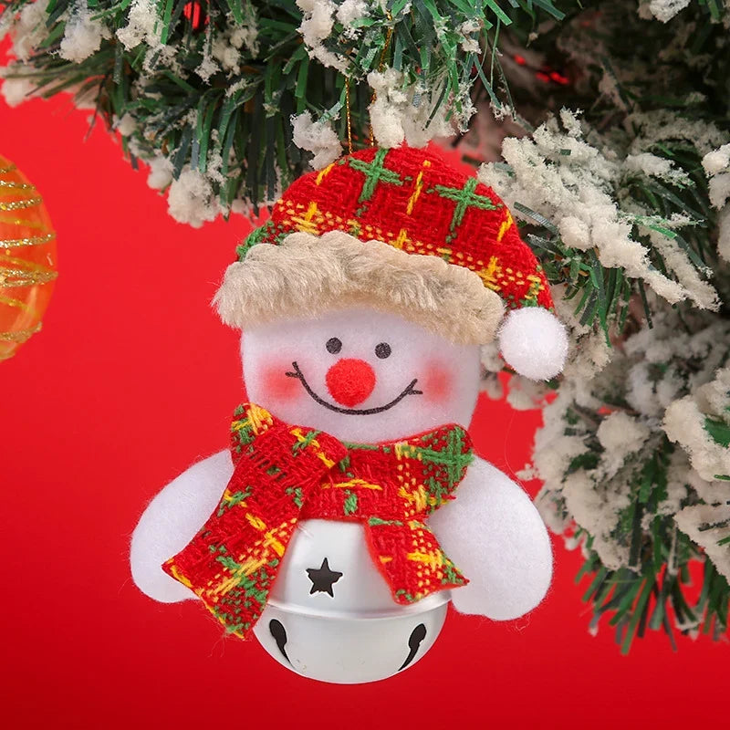 Santa Ornament Felt & Metal Bells