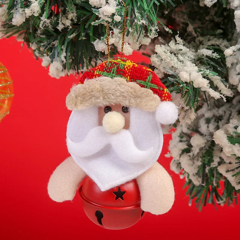 Santa Ornament Felt & Metal Bells