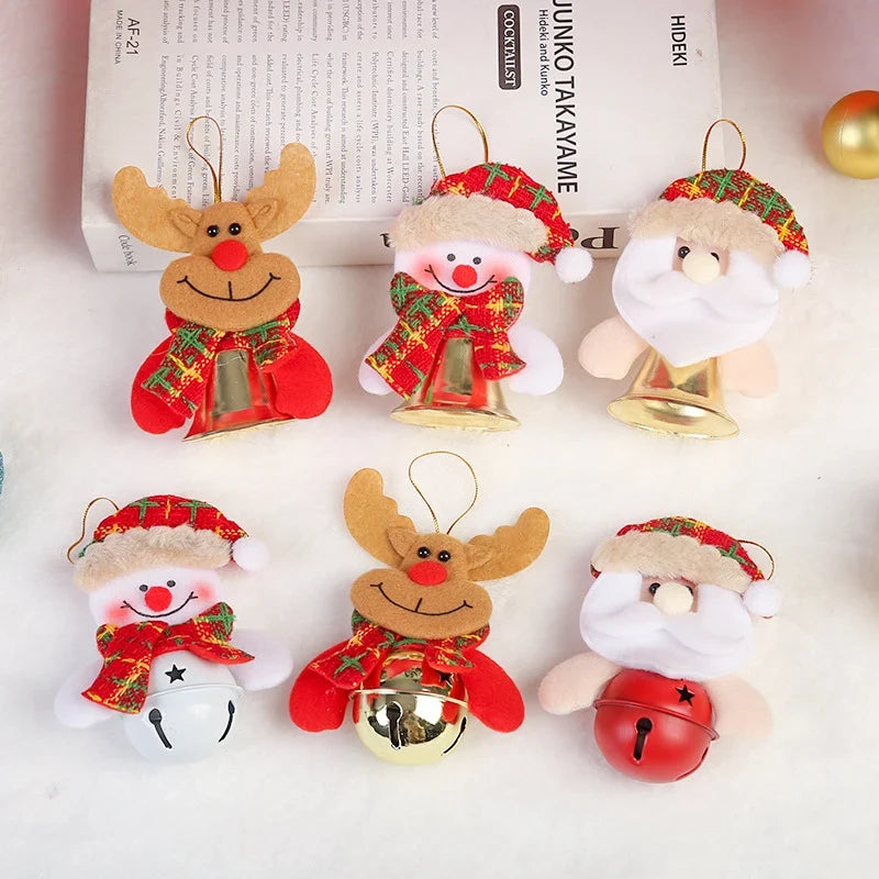 Santa Ornament Felt & Metal Bells