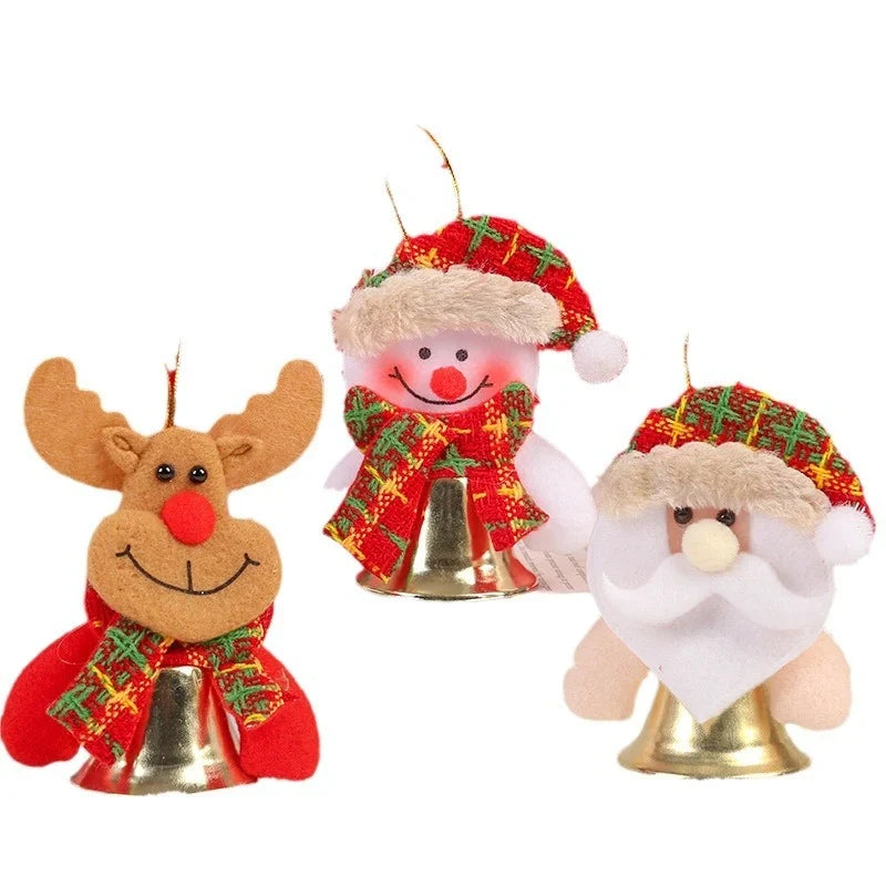 Santa Ornament Felt Metallic Bell Hanging & Table Display