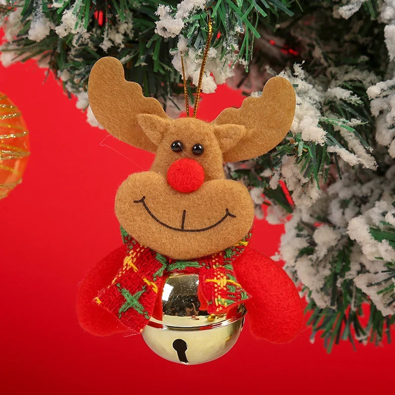 Santa Ornament Felt Metallic Bell Hanging & Table Display