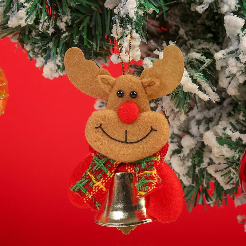 Santa Ornament Felt Metallic Bell Hanging & Table Display
