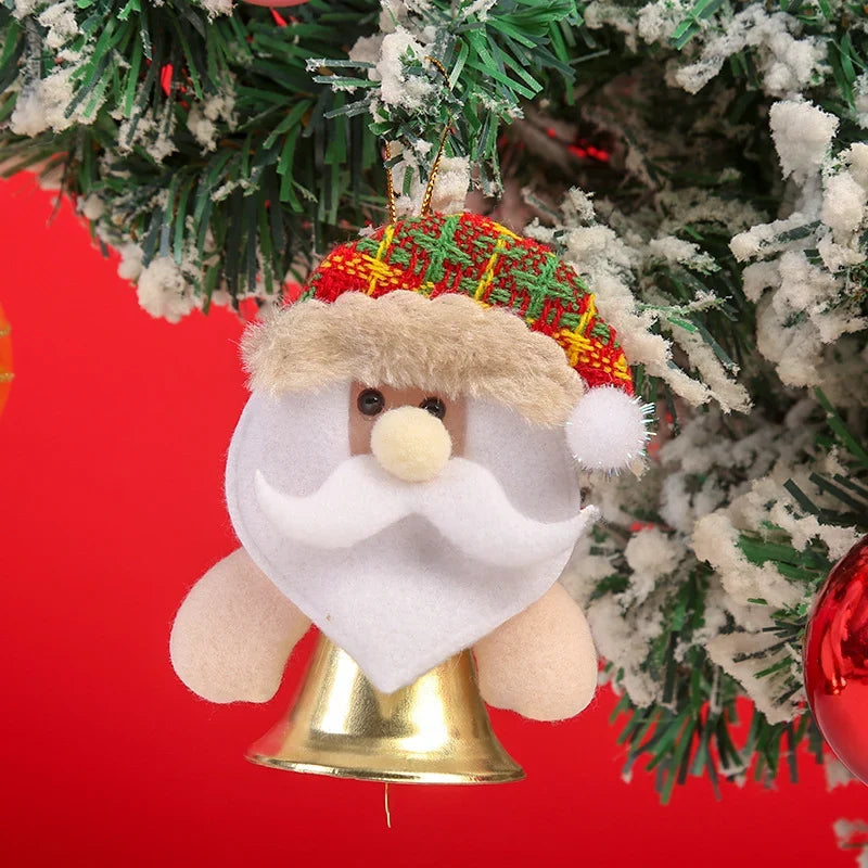 Santa Ornament Felt Metallic Bell Hanging & Table Display