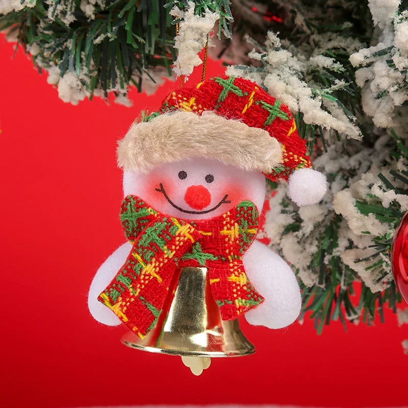 Santa Ornament Felt Metallic Bell Hanging & Table Display
