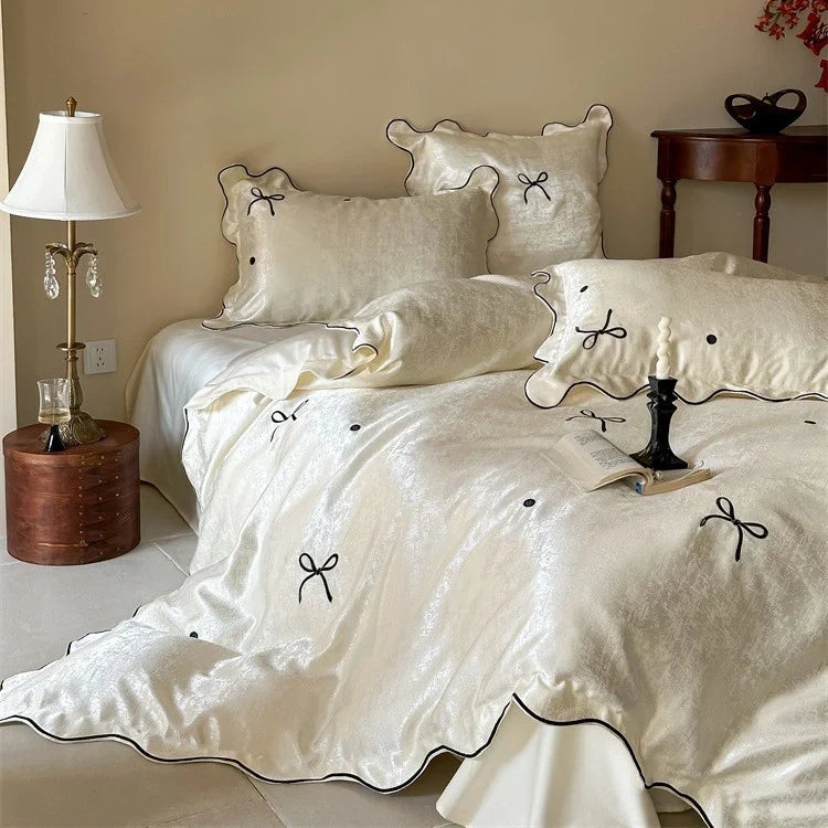 Satin Bedding Set 4-Piece Silky-Soft Velvety Texture