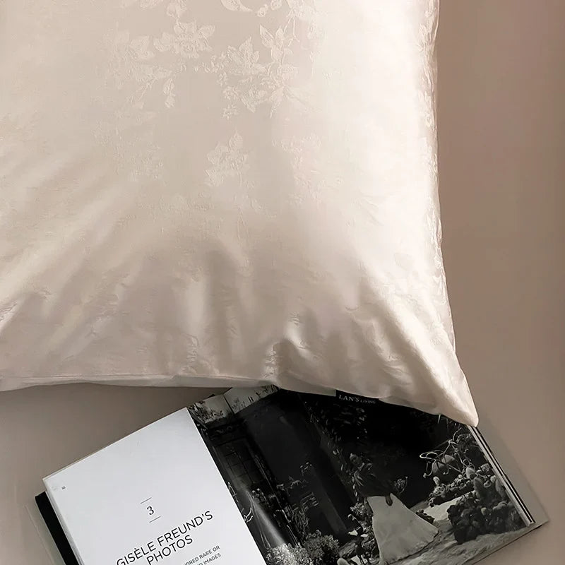 Satin Bedding Set Embossed Monstera Wrinkle-Resistant & Breathable