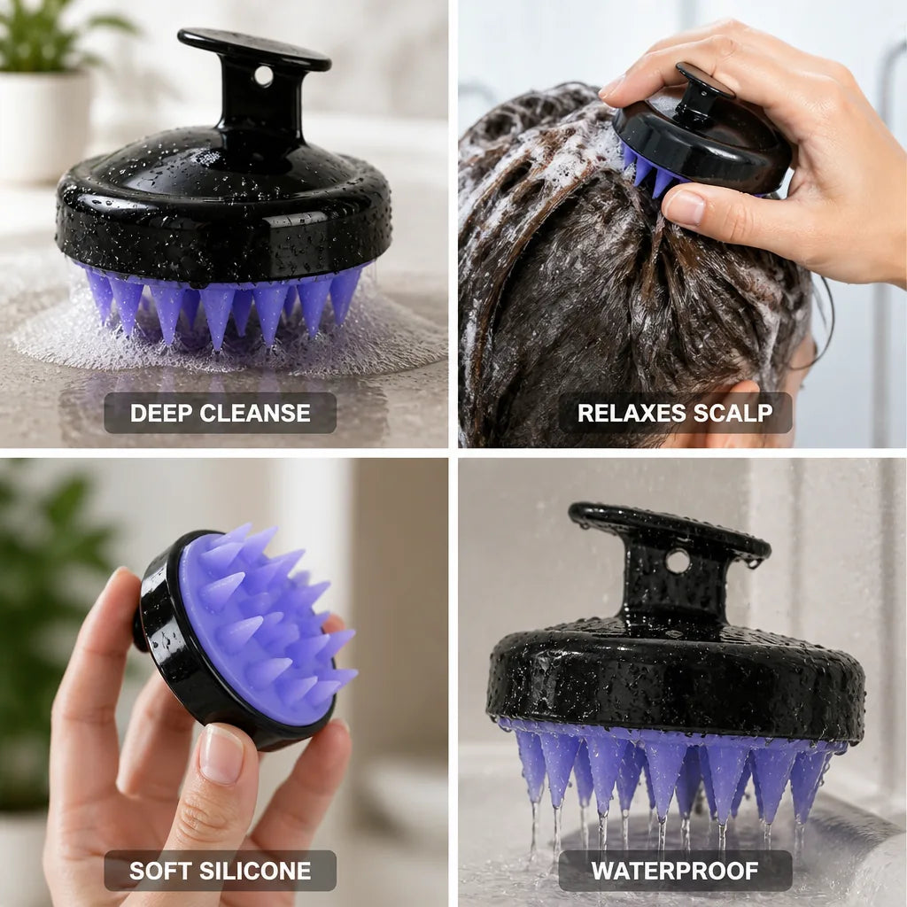 Scalp Massager Soft Silicone Bristles Waterproof