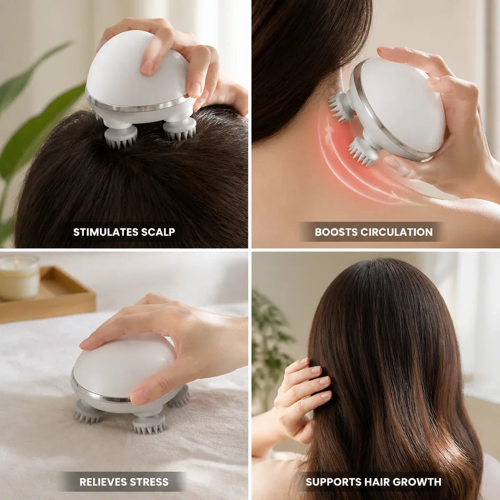 Scalp Massager Vibrating Stimulates Circulation & Hair Growth